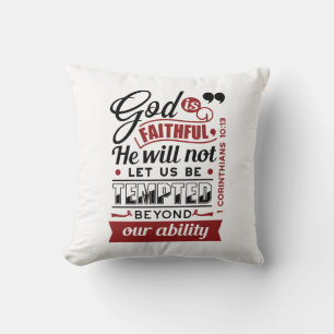 Coussin Dieu est Fidèle – 1 Corinthiens 10:13 Verset Bibli