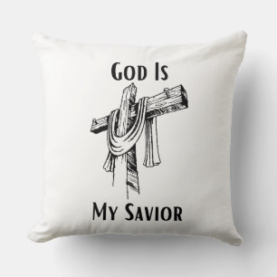 Coussin Dieu Est Mon Sauveur Bible Thème Chrétien