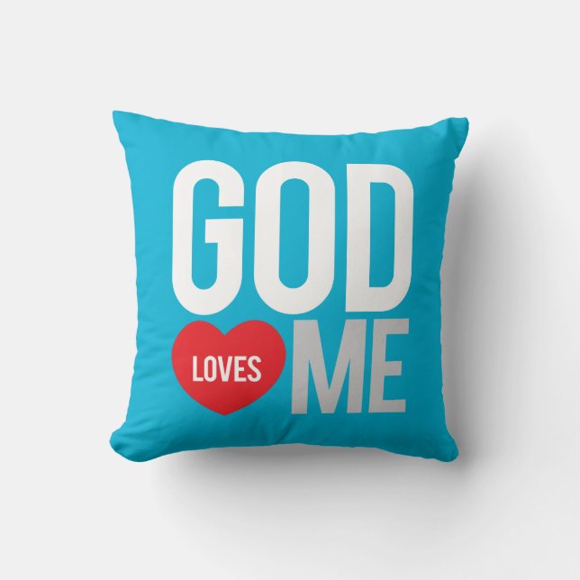 Coussin Dieu m'aime (Recto)