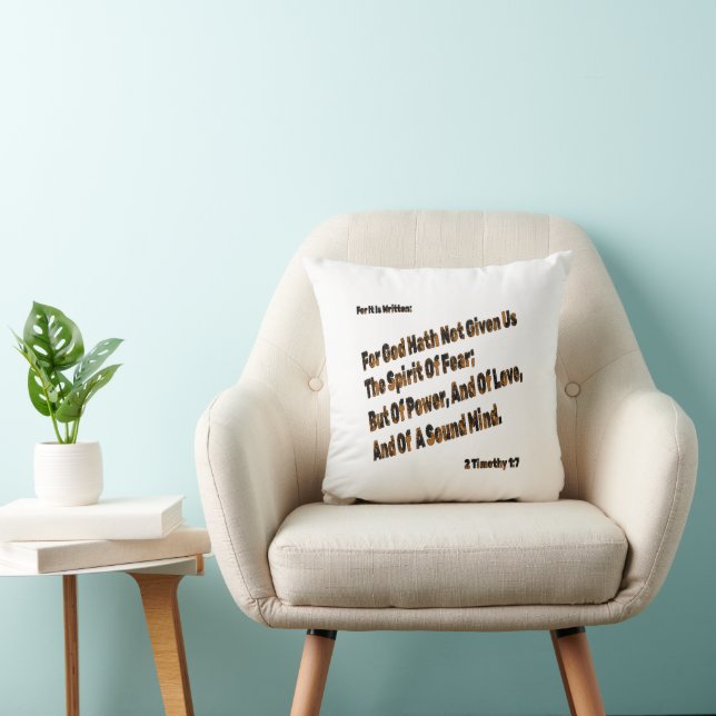 Coussin Dieu Ne Nous A Pas Donné L'Esprit De La Peur (Chaise)