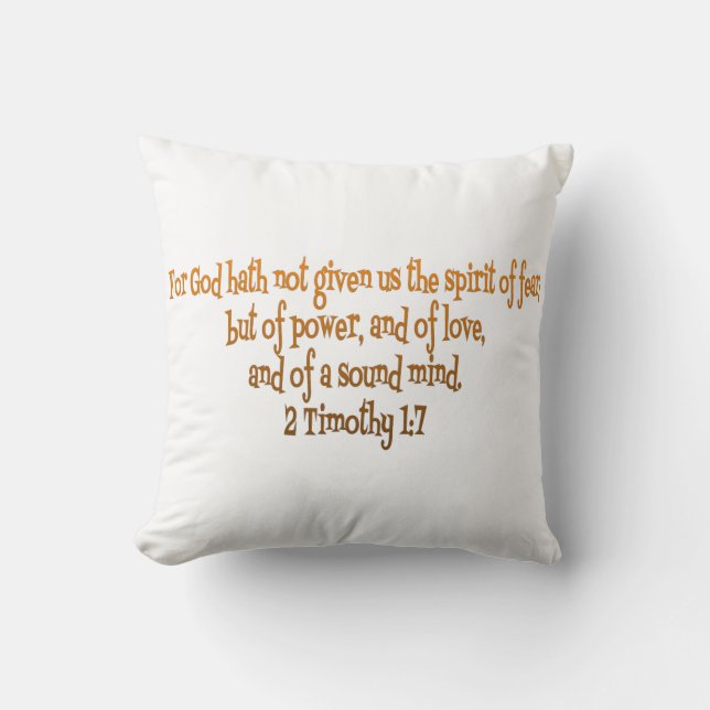 Coussin Dieu ne nous a pas donné l'esprit de peur (Recto)