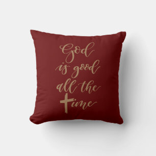 Coussin Dieu réversible est bon tout le temps avec la croi
