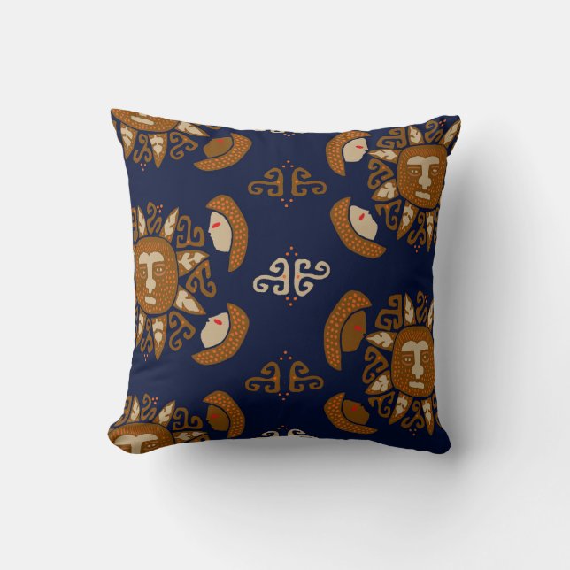 Coussin Dieux du soleil indiens Kuna (Recto)