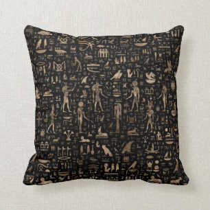 Coussin Dieux et hiéroglyphes égyptiens antiques