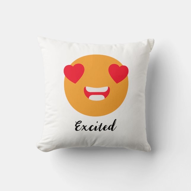 Coussin Diffuser des sourires le jour de l'Emoji : Excité  (Recto)