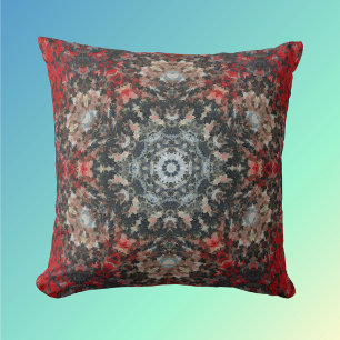 Coussin Digital Mandala rouge et blanc