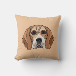 Coussin d'illustration de chien de beagle