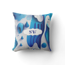 Dimensional Fluidity Abstract Accent Pillow