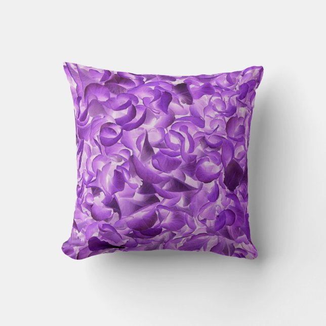 Coussin d'impression de rose de pourpre (Recto)