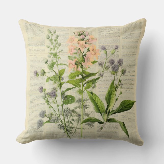 Coussin d'impression florale vintage (Recto)