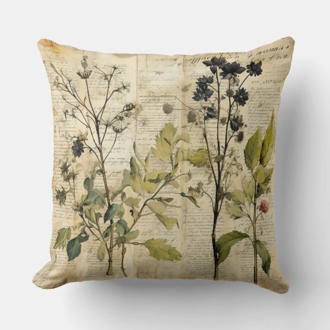 Coussin d'impression florale vintage (Recto)