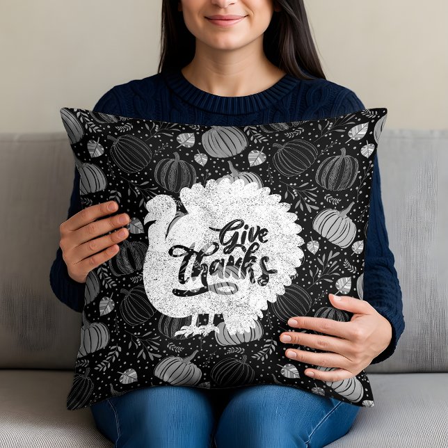 Coussin Dinde de remerciement de Thanksgiving vintage (Créateur téléchargé)