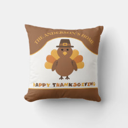 Coussin Dinde de Thanksgiving mignonne