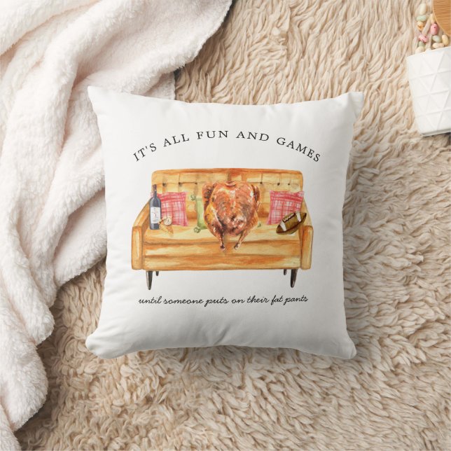 Coussin Dinde drôle de Thanksgiving aux grosses culottes (Couverture)