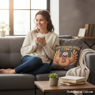 Coussin Dinde drôle de Thanksgiving Zéro caquètements Cade