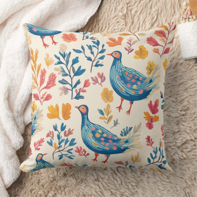 Coussin Dindon aquarelle fantaisiste – Action de grâce d'a (Couverture)