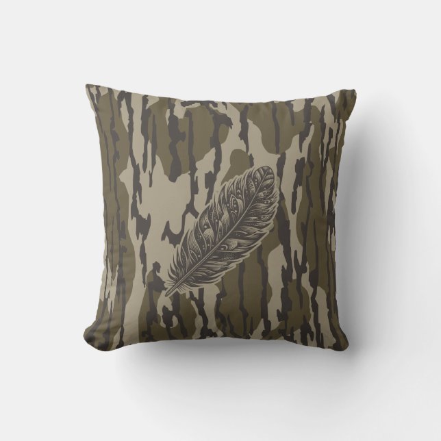 Coussin Dindon Plume Bas-Fonds Camo Forêt (Recto)