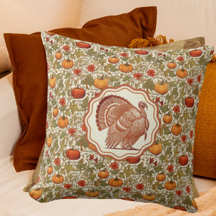 Coussin Dindon sauvage de William Morris citrouilles 