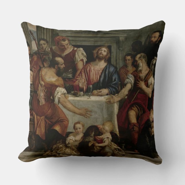 Coussin Dîner chez Emmaus (huile sur la toile) (Recto)