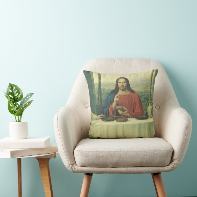 Coussin Dîner de gala à Emmaüs avec Jésus-Christ (Chaise)