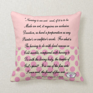 Coussin d'infirmière avec la citation de Florence