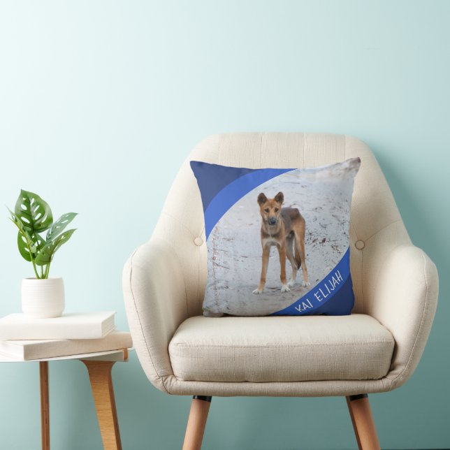 Coussin Dingo Australie Wild Dog Custom Blue Boys (Chaise)