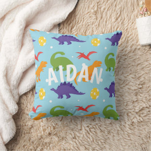 Coussin Dino Fun Kids Rouge Orange Vert Violet Jeu d'oreil