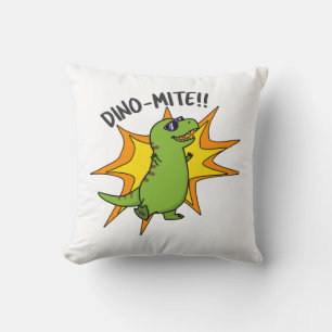 Coussin Dino-mite Funny TRex Dinosaur Pun