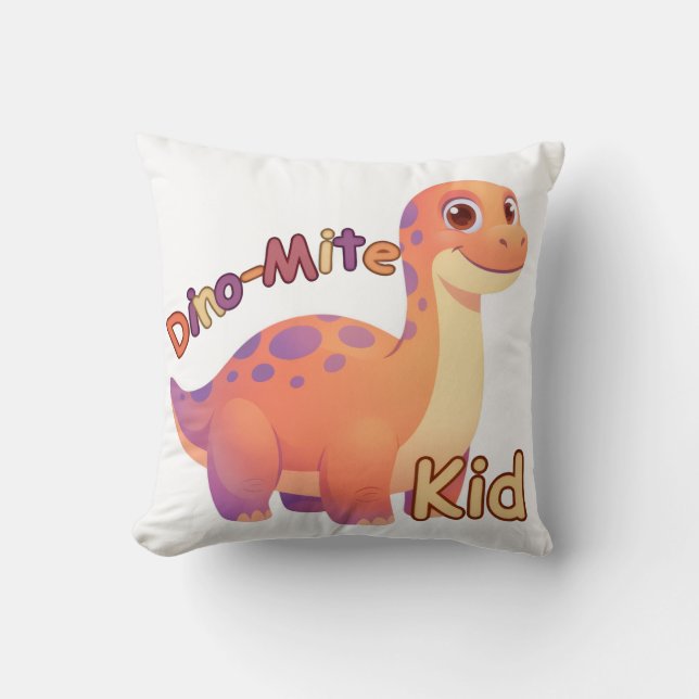 Coussin Dino-Mite Kid Throw Pillow (Recto)