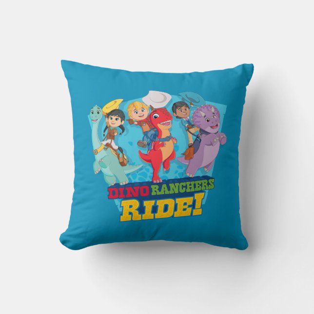 Coussin Dino Ranch | Les Ranchers Ride ! (Recto)