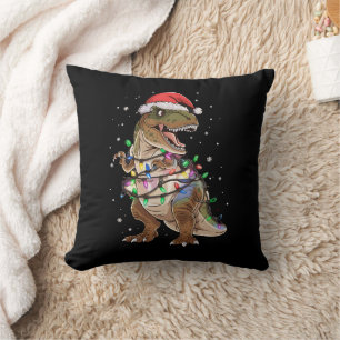 Coussin Dino T-rex Arbre Sweat de Noël Xmas Dino