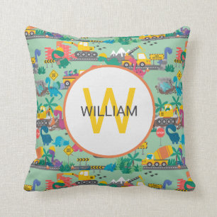 Coussin Dinosaur enfants de construction