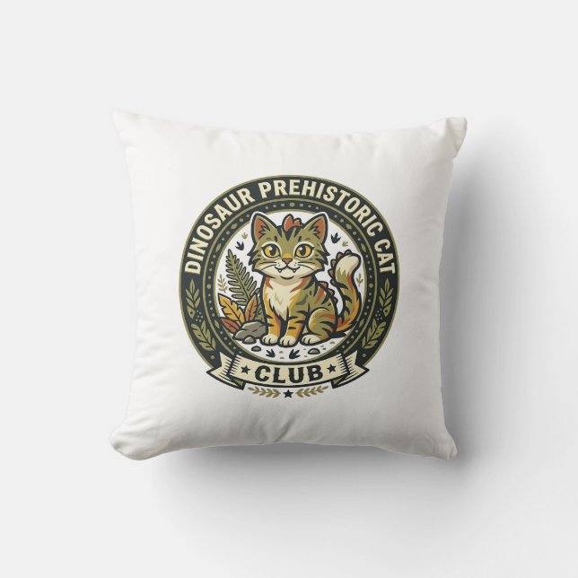 Coussin Dinosaur Préhistorique Chat Chat Graphique Tee Art (Recto)