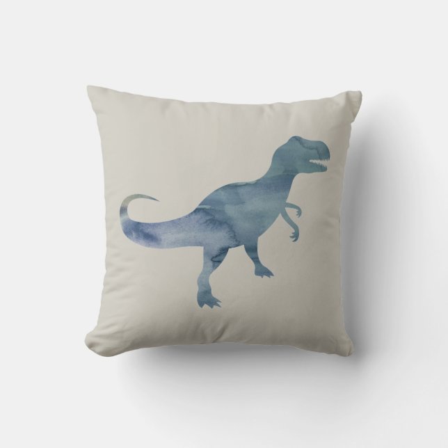 Coussin Dinosaure Bleu Trex Jeu d'oreiller (Recto)