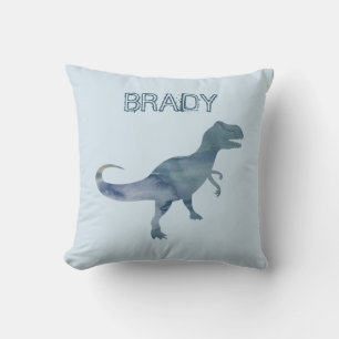 Coussin Dinosaure Bleu Trex Nom personnalisé Jeu d'oreille