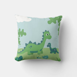 Coussin Dinosaure coloré dessin animé de la mère et du béb