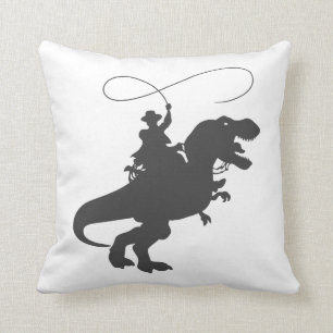Coussin Dinosaure de cow-boy à l'époque préhistorique