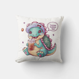 Coussin Dinosaure de dessin adorable : Cosy, Kawaii Vibes
