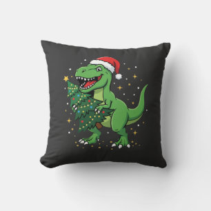 Coussin Dinosaure de Noël Santa T Rex