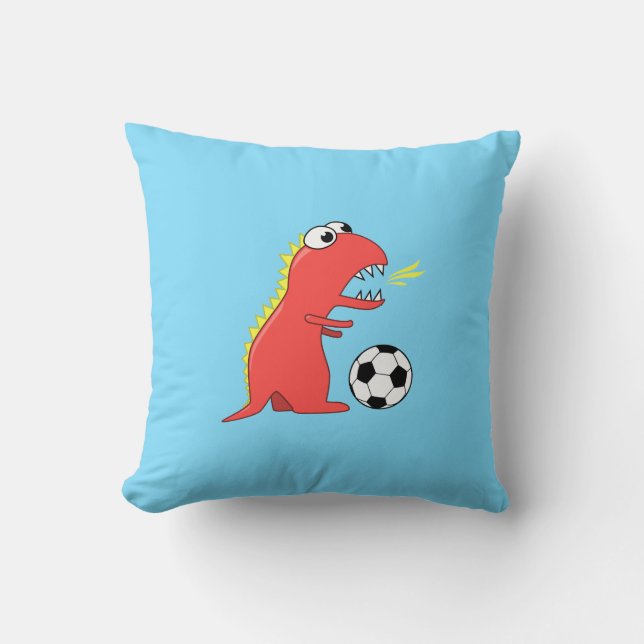 Coussin Dinosaure drôle de bande dessinée jouant des (Recto)