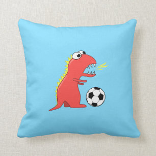Coussin Dinosaure drôle de bande dessinée jouant des