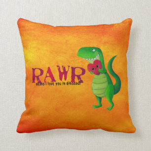 Coussin Dinosaure romantique de RAWR T-rex