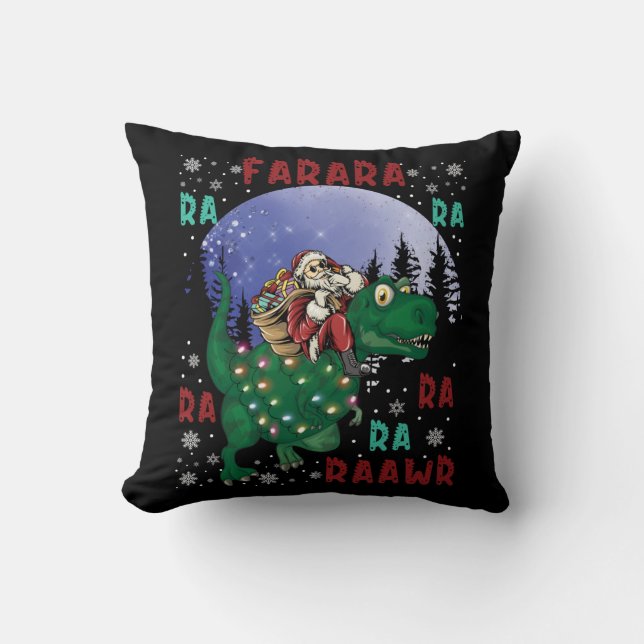Coussin Dinosaure Santa Claus (Recto)