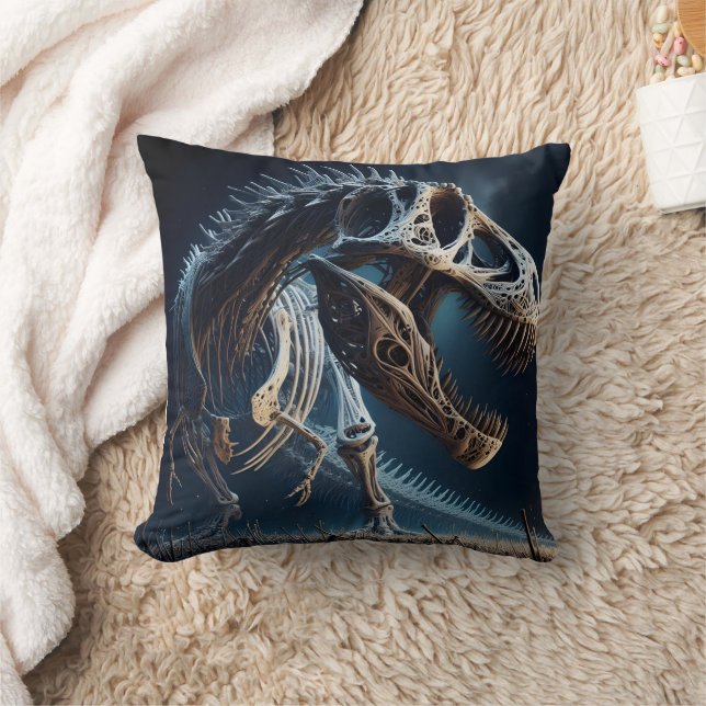 Coussin Dinosaure Skeleton Roaming and Ancient Landcape (Couverture)