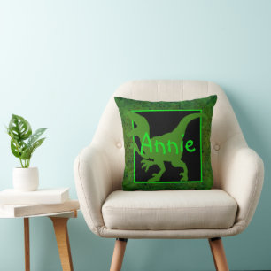 Coussin Dinosaure Vert Personnalisé Cacher