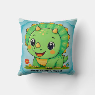 Coussin ~ DINOSAURE VERT ~ Piétiner câliner répéter ~