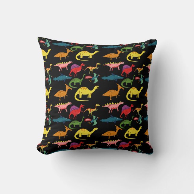 Coussin Dinosaures colorés (Recto)