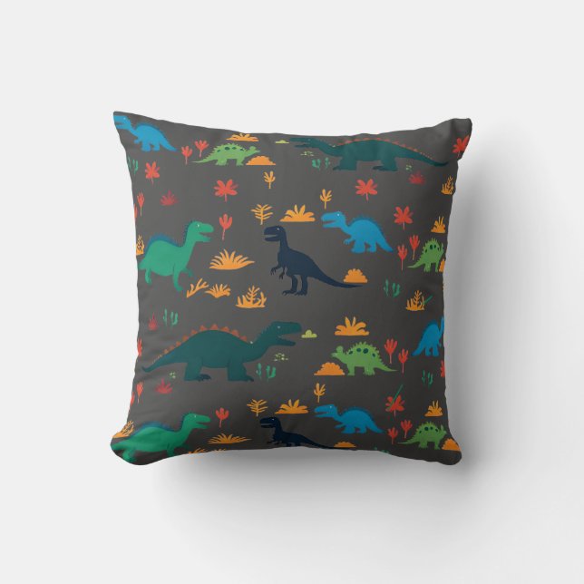 Coussin Dinosaures colorés mignon Motif (Recto)