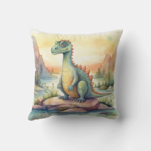 Coussin Dinosaures d'aquarelle pour la chambre des enfants
