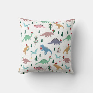 Coussin Dinosaures festifs Motif de Noël